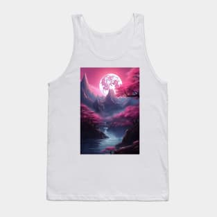 Cheery Blossom Moonlit Waterfall Tank Top